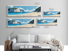 Load image into Gallery viewer, Egremni Beach, Greece Panoramic Beach Print, Vacation Gift, Greece Wall Art, Framed Canvas Print, Framed Beach Painting