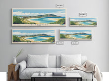 Load image into Gallery viewer, Elafonisi, Greece Panoramic Beach Print, Vacation Gift, Greece Wall Art, Framed Canvas Print, Framed Beach Painting