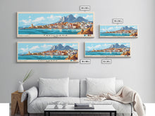 Carregar imagem no visualizador da galeria, Favignana, Italy Panoramic Print, Vacation Gift, Italy Wall Art, Beach Painting, Beach Decor, Large Wall Art, Wood Frame Art