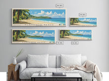 Carregar imagem no visualizador da galeria, Flamenco Beach, Puerto Rico Panoramic Print, Vacation Gift, Puerto Rico Wall Art, Beach Painting, Beach Decor, Large Wall Art, Wood Frame Art
