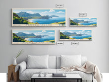 Carregar imagem no visualizador da galeria, Flores Island, Portugal Panoramic Print, Vacation Gift, Portugal Wall Art, Beach Painting, Beach Decor, Large Wall Art, Wood Frame Art