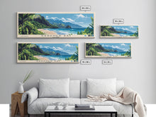 Load image into Gallery viewer, Gardner Bay, Ecuador Panoramic Beach Print, Vacation Gift, Ecuador Wall Art, Beach Painting, Beach Decor, Beach Painting