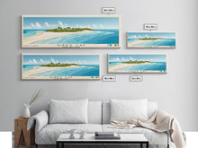 Load image into Gallery viewer, Gibbs Cay, Turks and Caicos Panoramic Print, Vacation Gift, Turks and Caicos Wall Art, Beach Painting, Beach Decor, Large Wall Art, Wood Frame Art