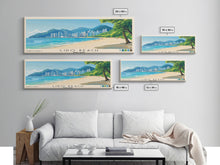 Load image into Gallery viewer, Lido Beach, Hong Kong Panoramic Print, Vacation Gift, Hong Kong Wall Art, Beach Painting, Beach Decor, Beach Or Lakehouse Art