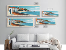 Load image into Gallery viewer, Santa Maria, Portugal Panoramic Beach Print, Vacation Gift, Portugal Wall Art, Beach Painting, Beach Decor, Beach Painting