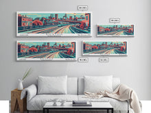 Load image into Gallery viewer, Boston Massachusetts Panoramic Travel Poster Canvas Print