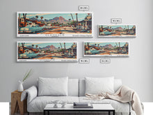 Carregar imagem no visualizador da galeria, Glendale Arizona Panoramic Wall Art, Mid Century Modern Framed Canvas Print, Retro Pop Art Travel Poster, Home Decor, Office Wall Art, Gift Idea