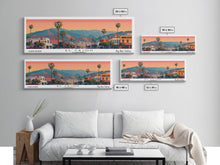 Load image into Gallery viewer, El Cajon California Panoramic Wall Art, Mid Century Modern Framed Canvas Print, Retro Pop Art Travel Poster, City Home Decor, Office Art