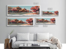 Load image into Gallery viewer, Amarillo Texas Panoramic Painting, Framed Canvas Print, Mid Century Modern Wall Art, Retro Pop Art Travel Poster, Home Decor, City Art