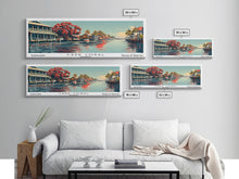Carregar imagem no visualizador da galeria, Cape Coral Florida Panoramic Painting, Framed Canvas Print, Mid Century Modern Wall Art, Retro Pop Art Travel Poster, Home Decor, City Art