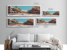 Cargar imagen en el visor de la galería, Chula Vista California Panoramic Painting, Framed Canvas Print, Mid Century Modern Wall Art, Retro Pop Art Travel Poster, Home Decor, City Art