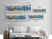 Carregar imagem no visualizador da galeria, Aalst Belgium Travel Art, City Art, Framed Canvas Print or Metal Wall Art, Europe Travel Poster, Panoramic Wall Art, Extra Wide Wall Art
