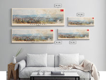 Carregar imagem no visualizador da galeria, Adapazar Turkey Panoramic Travel Poster, Framed Canvas Print or Metal Wall Art, Travel Art, Home Decor, Panoramic Painting, Midcentury Art