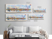 Load image into Gallery viewer, Almere Netherlands Wall Art, Panoramic Travel Poster, Panoramic Framed Canvas Print, City Wall Art, Wall Hanging Home Decor, Travel Art