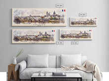 Load image into Gallery viewer, Angers France Wall Art, Panoramic Travel Poster, Panoramic Framed Canvas Print, City Wall Art, Wall Hanging Home Decor, Travel Art