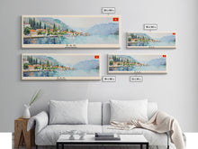 Load image into Gallery viewer, Bar Montenegro Travel Print Wall Art, Panoramic City Art, Travel Art, Wall Decor, Vacation Gift, Framed Canvas Print Or Metal Art
