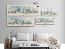 Load image into Gallery viewer, Barnaul Russia Wall Art, Panoramic Travel Poster, Panoramic Framed Canvas Print, City Wall Art, Wall Hanging Home Decor, Travel Art