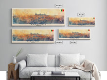Load image into Gallery viewer, Barreiro Portugal Travel Print Wall Art, Panoramic City Art, Travel Art, Wall Decor, Vacation Gift, Framed Canvas Print Or Metal Art