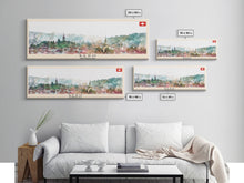 Load image into Gallery viewer, Bern Switzerland Travel Art, City Art, Framed Canvas Print or Metal Wall Art, Europe Travel Poster, Panoramic Wall Art, Extra Wide Wall Art