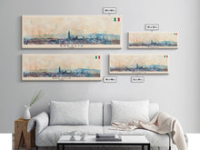 Load image into Gallery viewer, Brescia Italy Travel Print Wall Art, Panoramic City Art, Travel Art, Wall Decor, Vacation Gift, Framed Canvas Print Or Metal Art