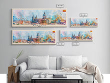 Load image into Gallery viewer, Burgos Spain Wall Art, Panoramic Travel Poster, Panoramic Framed Canvas Print, City Wall Art, Wall Hanging Home Decor, Travel Art