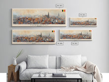 Cargar imagen en el visor de la galería, Charleroi Belgium Travel Print Wall Art, Panoramic City Art, Travel Art, Wall Decor, Vacation Gift, Framed Canvas Print Or Metal Art