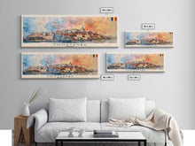 Cargar imagen en el visor de la galería, Constana Romania Wall Art, Panoramic Travel Poster, Panoramic Framed Canvas Print, City Wall Art, Wall Hanging Home Decor, Travel Art