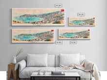 Load image into Gallery viewer, Denizli Turkey Wall Art, Panoramic Travel Poster, Panoramic Framed Canvas Print, City Wall Art, Wall Hanging Home Decor, Travel Art
