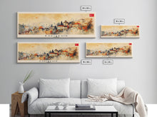 Load image into Gallery viewer, Eskisehir Turkey Panoramic Travel Poster, Framed Canvas Print or Metal Wall Art, Travel Art, Home Decor, Panoramic Painting, Midcentury Art