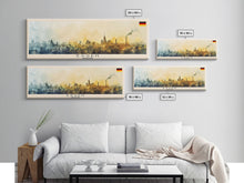 Load image into Gallery viewer, Essen Germany Travel Print Wall Art, Panoramic City Art, Travel Art, Wall Decor, Vacation Gift, Framed Canvas Print Or Metal Art