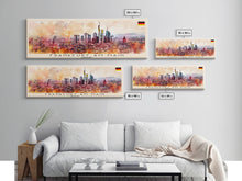 Carregar imagem no visualizador da galeria, Frankfurt Germany Travel Print Wall Art, Panoramic City Art, Travel Art, Wall Decor, Vacation Gift, Framed Canvas Print Or Metal Art