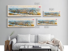 Carregar imagem no visualizador da galeria, Gliwice Poland Panoramic Travel Poster, Framed Canvas Print or Metal Wall Art, Travel Art, Home Decor, Panoramic Painting, Midcentury Art