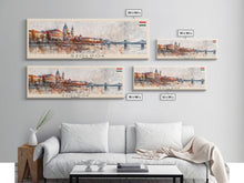 Load image into Gallery viewer, Szolnok Hungary Wall Art, Panoramic Travel Poster, Panoramic Framed Canvas Print, City Wall Art, Wall Hanging Home Decor, Travel Art