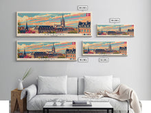 Carregar imagem no visualizador da galeria, Aalborg Denmark Wall Art, Panoramic Travel Poster, Panoramic Framed Canvas Print, City Wall Art, Wall Hanging Home Decor, Travel Art