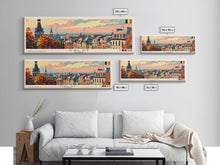 Carregar imagem no visualizador da galeria, Aalst Belgium Travel Print Wall Art, Panoramic City Art, Travel Art, Wall Decor, Vacation Gift, Framed Canvas Print Or Metal Art