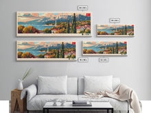 Carregar imagem no visualizador da galeria, Adapazar Turkey Panoramic Travel Poster, Framed Canvas Print or Metal Wall Art, Travel Art, Home Decor, Panoramic Painting, Midcentury Art