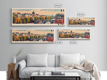 Load image into Gallery viewer, Angers France Wall Art, Panoramic Travel Poster, Panoramic Framed Canvas Print, City Wall Art, Wall Hanging Home Decor, Travel Art