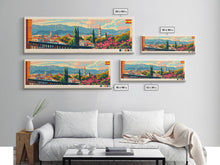 Carregar imagem no visualizador da galeria, Badajoz Spain Wall Art, Panoramic Travel Poster, Panoramic Framed Canvas Print, City Wall Art, Wall Hanging Home Decor, Travel Art