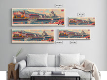 Load image into Gallery viewer, Belfast United Kingdom Travel Print Wall Art, Panoramic City Art, Travel Art, Wall Decor, Vacation Gift, Framed Canvas Print Or Metal Art