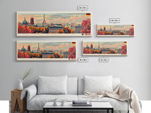Load image into Gallery viewer, Berlin Germany Travel Print Wall Art, Panoramic City Art, Travel Art, Wall Decor, Vacation Gift, Framed Canvas Print Or Metal Art