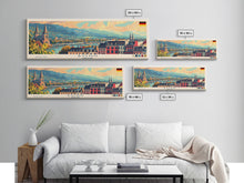 Load image into Gallery viewer, Bonn Germany Travel Print Wall Art, Panoramic City Art, Travel Art, Wall Decor, Vacation Gift, Framed Canvas Print Or Metal Art