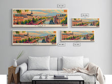 Load image into Gallery viewer, Borås Sweden Travel Art, City Art, Framed Canvas Print or Metal Wall Art, Europe Travel Poster, Panoramic Wall Art, Extra Wide Wall Art
