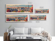 Load image into Gallery viewer, Bradford United Kingdom Travel Print Wall Art, Panoramic City Art, Travel Art, Wall Decor, Vacation Gift, Framed Canvas Print Or Metal Art