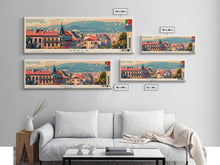 Load image into Gallery viewer, Braga Portugal Travel Art, City Art, Framed Canvas Print or Metal Wall Art, Europe Travel Poster, Panoramic Wall Art, Extra Wide Wall Art