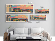 Load image into Gallery viewer, Bratislava Slovakia Wall Art, Panoramic Travel Poster, Panoramic Framed Canvas Print, City Wall Art, Wall Hanging Home Decor, Travel Art