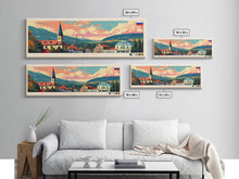 Load image into Gallery viewer, Bratsk Russia Travel Print Wall Art, Panoramic City Art, Travel Art, Wall Decor, Vacation Gift, Framed Canvas Print Or Metal Art
