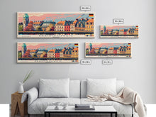 Load image into Gallery viewer, Braunschweig Germany Travel Art, City Art, Framed Canvas Print or Metal Wall Art, Europe Travel Poster, Panoramic Wall Art, Extra Wide Wall Art