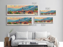 Load image into Gallery viewer, Brčko Bosnia Wall Art, Panoramic Travel Poster, Panoramic Framed Canvas Print, City Wall Art, Wall Hanging Home Decor, Travel Art