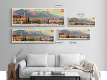 Cargar imagen en el visor de la galería, Castellon de la Plana Spain Wall Art, Panoramic Travel Poster, Panoramic Framed Canvas Print, City Wall Art, Wall Hanging Home Decor, Travel Art