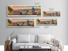 Cargar imagen en el visor de la galería, Chernihiv Ukraine Panoramic Travel Poster, Framed Canvas Print or Metal Wall Art, Travel Art, Home Decor, Panoramic Painting, Midcentury Art